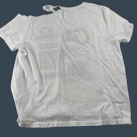 True Religion Women's Large White Graphic T-Shirt 50% Cotton 50% Modal - Picture 5 of 5